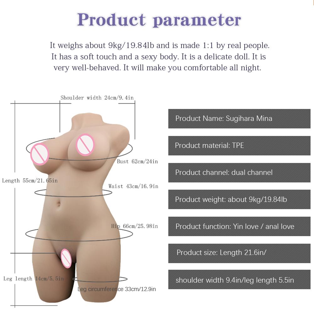 55cm*9kg 3D Silicone Sex Doll TPE Sexy Cleavage Vagina Love Anal Love Adult Sex Toys for Men Liquid Silicone Filled In The Chest Feel Softer