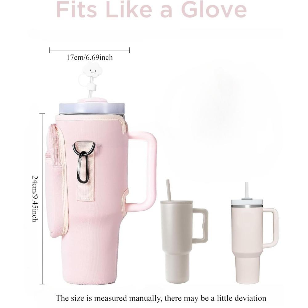 40 Oz Water Bottle Bag Neoprene Water Bottle Protector Bag with Adjustable Strap and Carabiner for Water Bottle Accessories