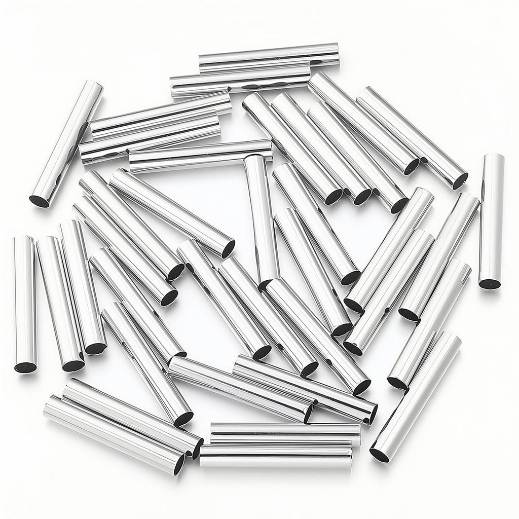 50/100PCS Copper Hollow Tube Spacer Beads Connectors Straight Bead for DIY Bracelet Necklace Jewelry Making Finding Accessories
