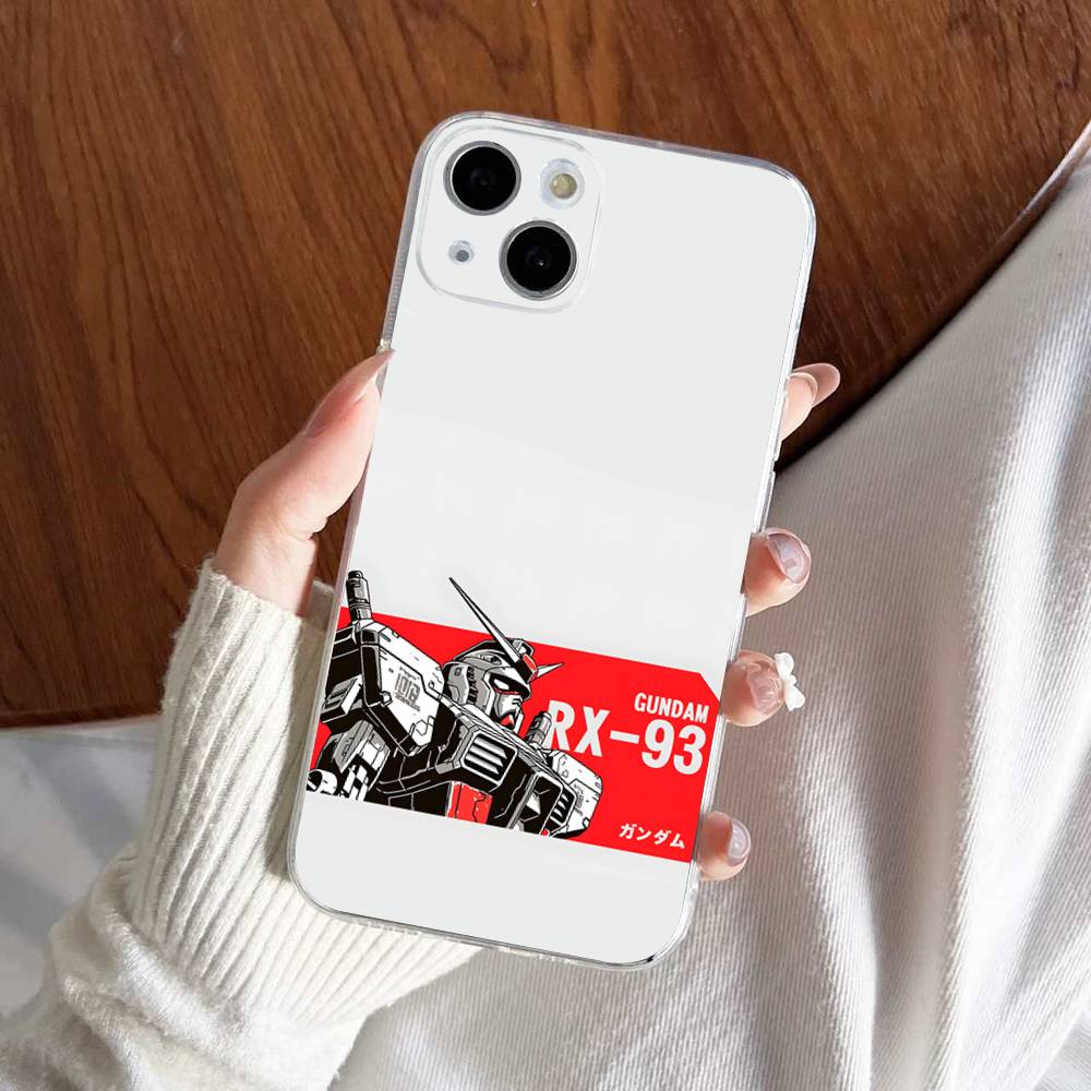 Cartoon G-Gundams Transparent Phone Case For IPhone 16 15 14 13 12 11 Pro Max Plus Soft Cover