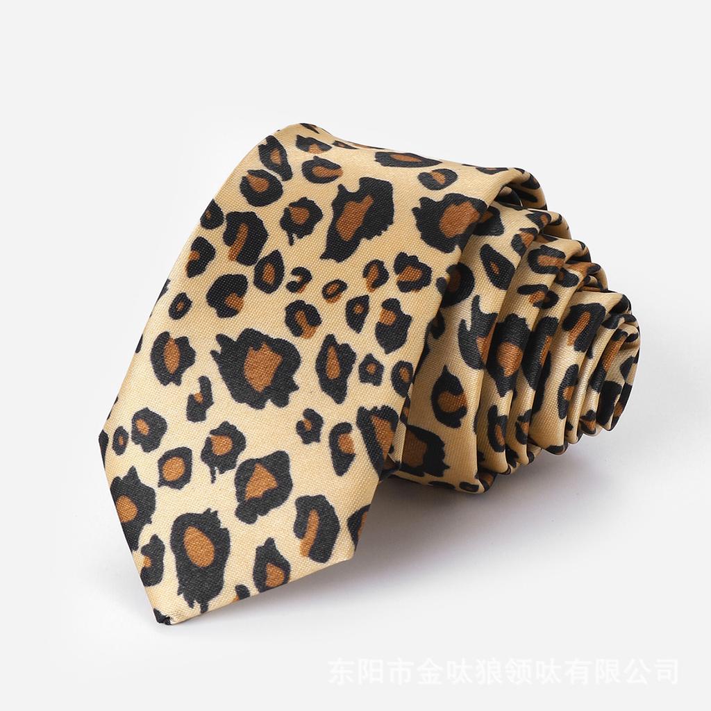 Cravatta da uomo con stampa leopardata, piccola, accessorio per abito, per occasioni formali, d'affari e matrimoni, 6