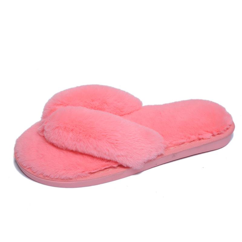 Women's 2022 Autumn/Winter Toe-Clip Fluffy Slippers: Korean Style Indoor/Outdoor Flip-Flops, Plus Size Available.