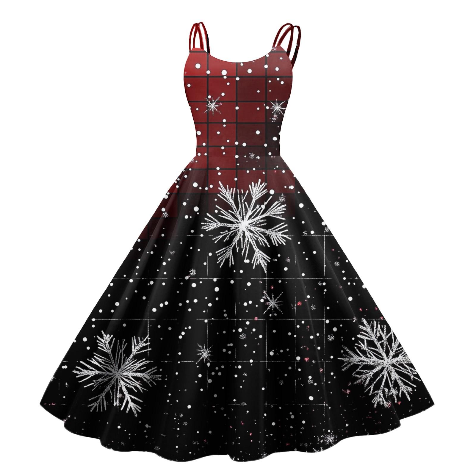 

Женское рождественское платье со снежинками и сексуальным облегающим принтом с открытыми плечами в стиле панк-ретро XXL