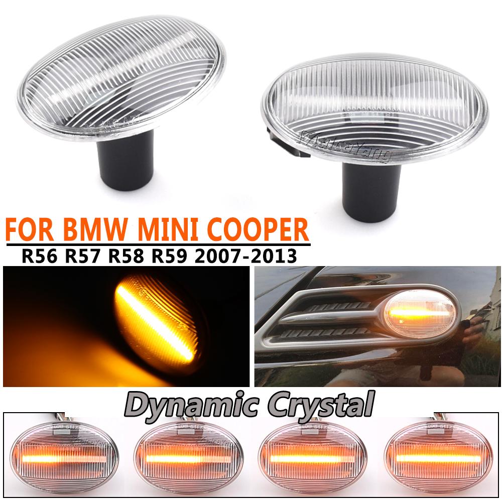 2pcs Dynamic Side Marker Repeater Light for BMW MINI Cooper R55 R56 R57 R58 R59 2007-2013 LED Turn Signal Light Indicator
