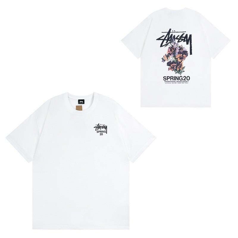 Pánské tričko s krátkým rukávem Volný střih Kulatý výstřih Potisk písmen Neformální Street Style Top pro páry
