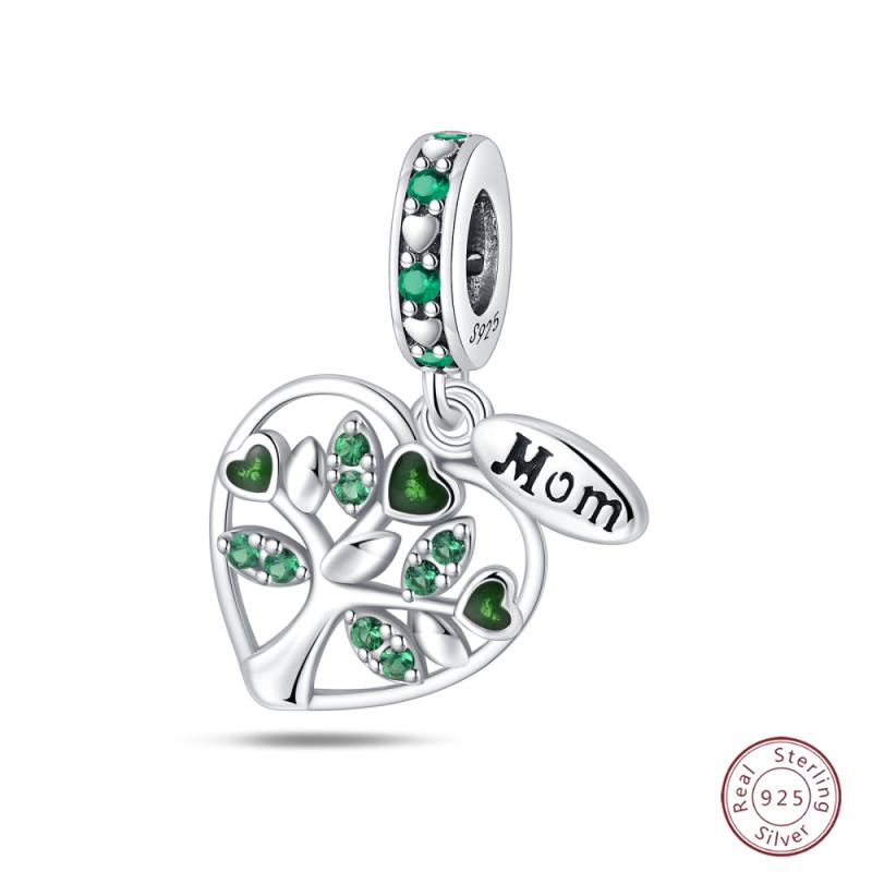 Copper Beaded Four Leaf Clover Lucky Shiny Zirconia For Original 3Mm Bracelet Women Fine Jewelry