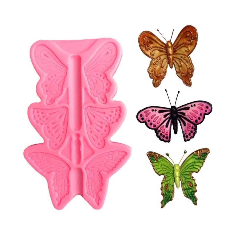 Butterfly Shaped Fondant Chocolate Mould Cake-Topper Baking Tools Handmade-Soap Silicone Ornaments Mold Easy to Clean