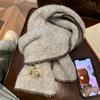 Korean atmosphere green scarf women's winter new soft waxy retro warm lock edge knitted neck scarf