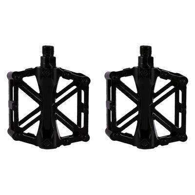 1 paio di pedali per bici in alluminio leggero antiscivolo per MTB Road Bike(nero)