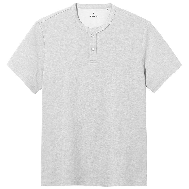 Hotwind Men s Basic Henley Neck Short Sleeve T-shirt M