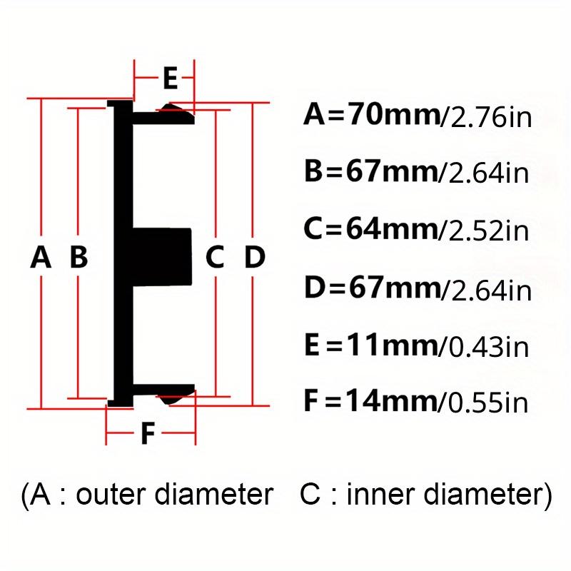 4 Stück 69mm Passend 70mm Flach Auto Radkappe Felgenkappe Radnabenkappe für Honda Accord City Civic HR-V CRV Auto Umbau Reparatur