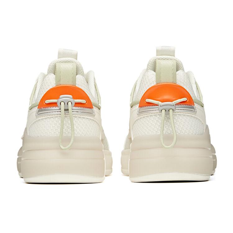 New Anta Life Collection Slip-Resistant Cushioning Wear-Resistant Low-Top Skateboard Shoes White Orange Green 912118050-1