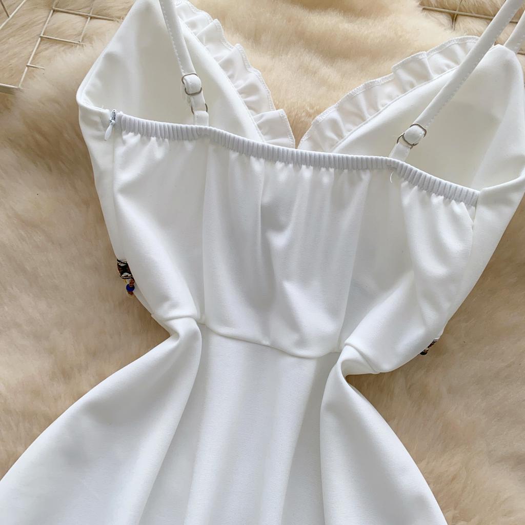 Summer Women Sexy V-neck Spaghetti Strap Club Party Mini Short Dresses For Girls