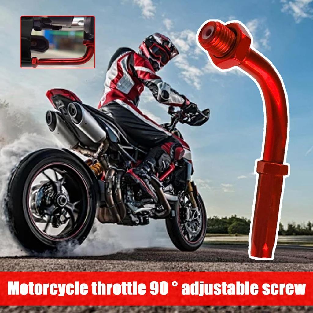 Motorcycle Throttle Cable Adjuster, Adjustable Throttle Cable End, 90 Degree Throttle Cable Screw -