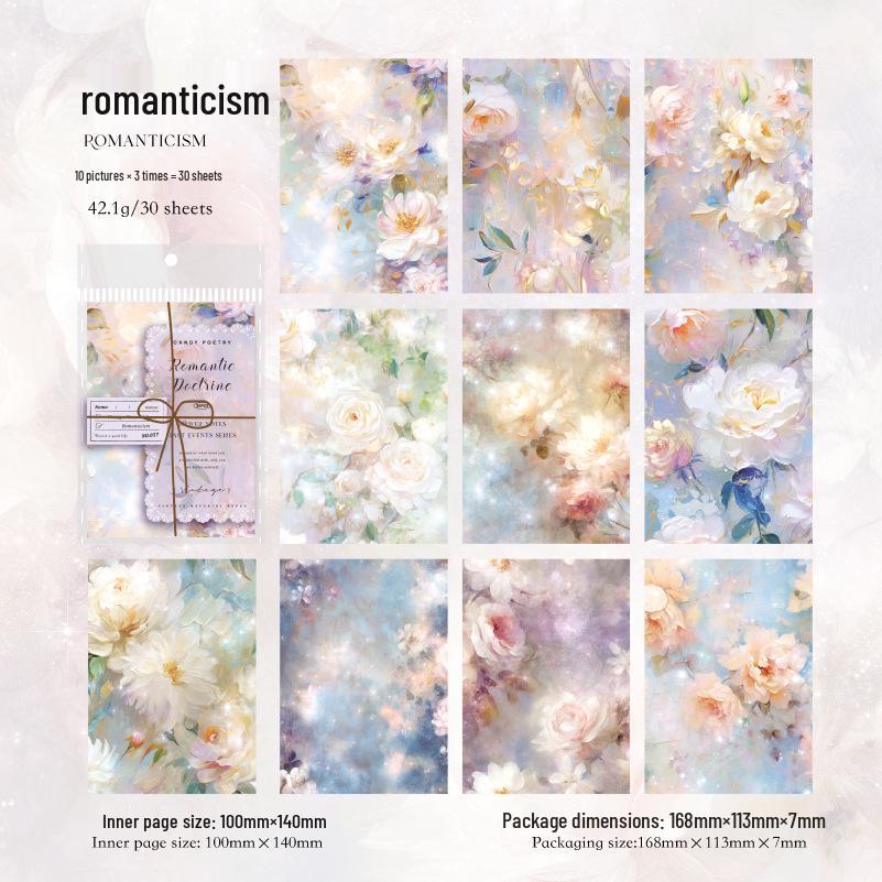 Ретро Мечтательный Цветочный Журнал DIY Набор Бумаги - 30 Листов