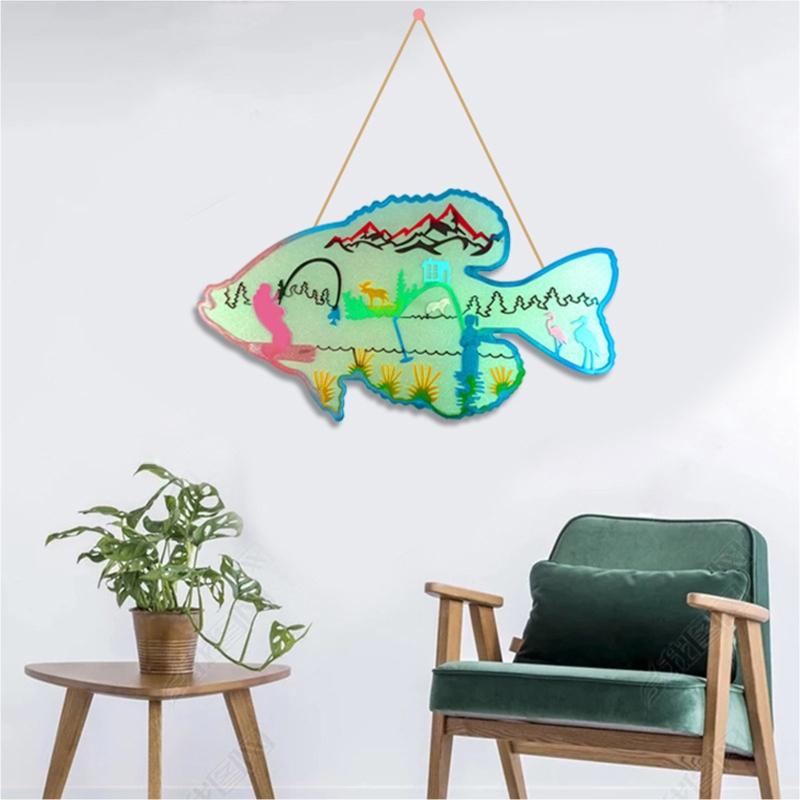 Father's Day Fishing Pendant Decor Silicone Mold Epoxy Resin Casting Jewelry Tool Making Diy Craft Home Decoration