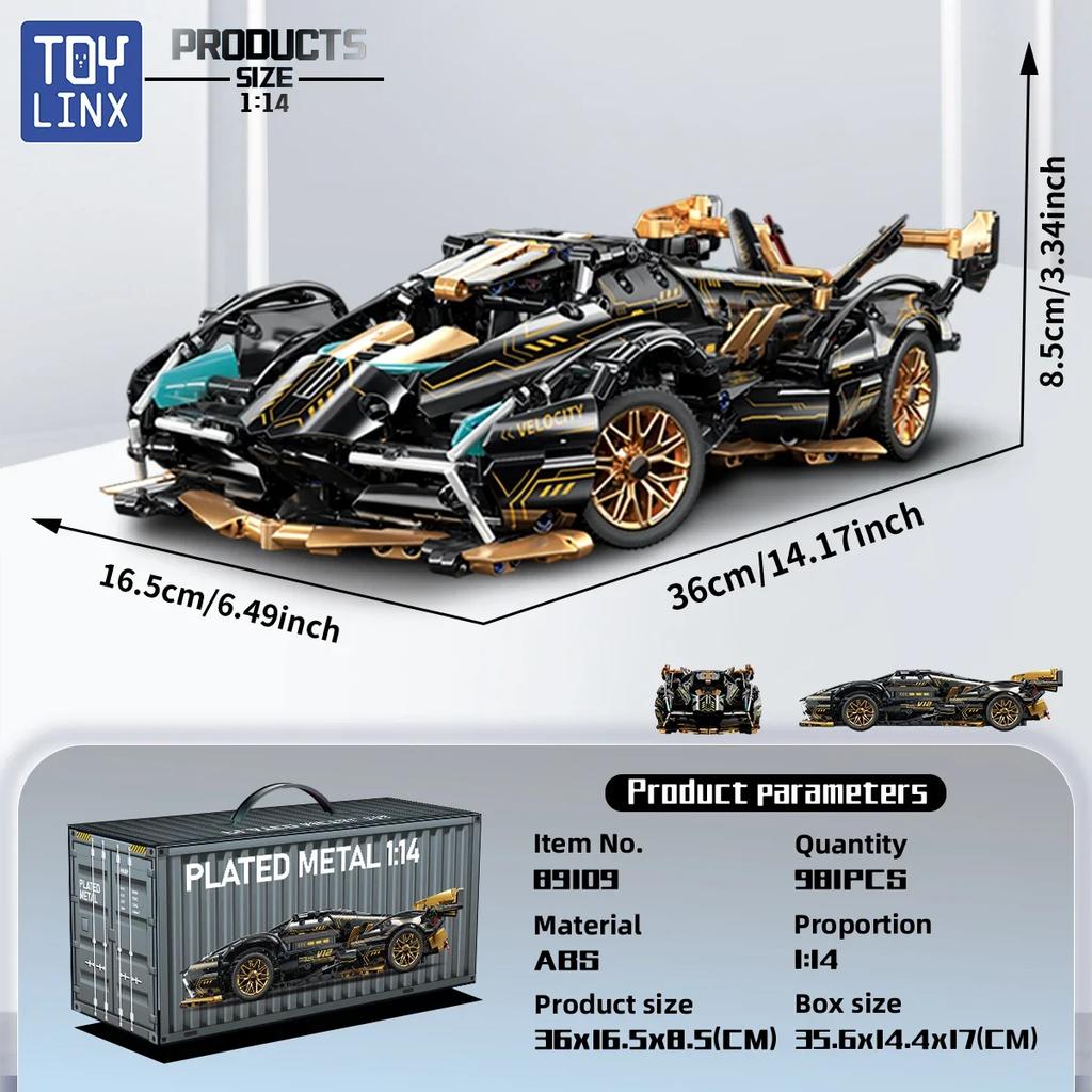 ToylinX 1:14 Bausteinspielzeug ABS Technic Material Bausteine DIY Steine Geschenk für Erwachsene