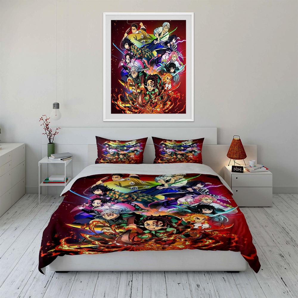 Anime Characters Bedding Set Bedding set (1 duvet cover, 2 pillowcases, duvet not included)