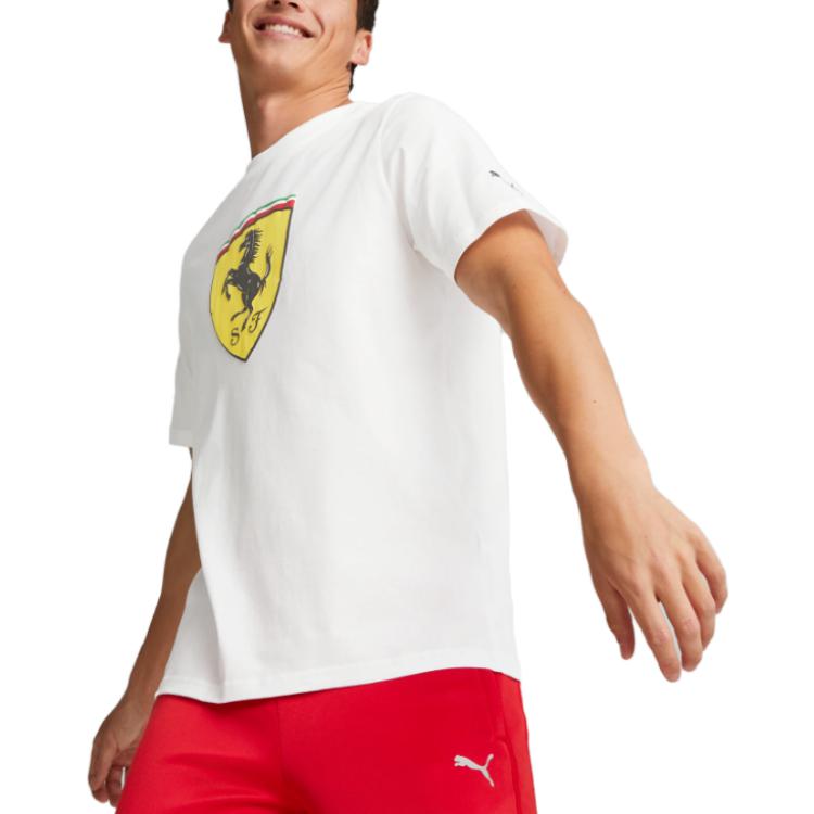 Puma T-Shirt mit Logo-Print, Rundhalsausschnitt, kurze Ärmel, Herren-Oberteile, Weiß 538175-04