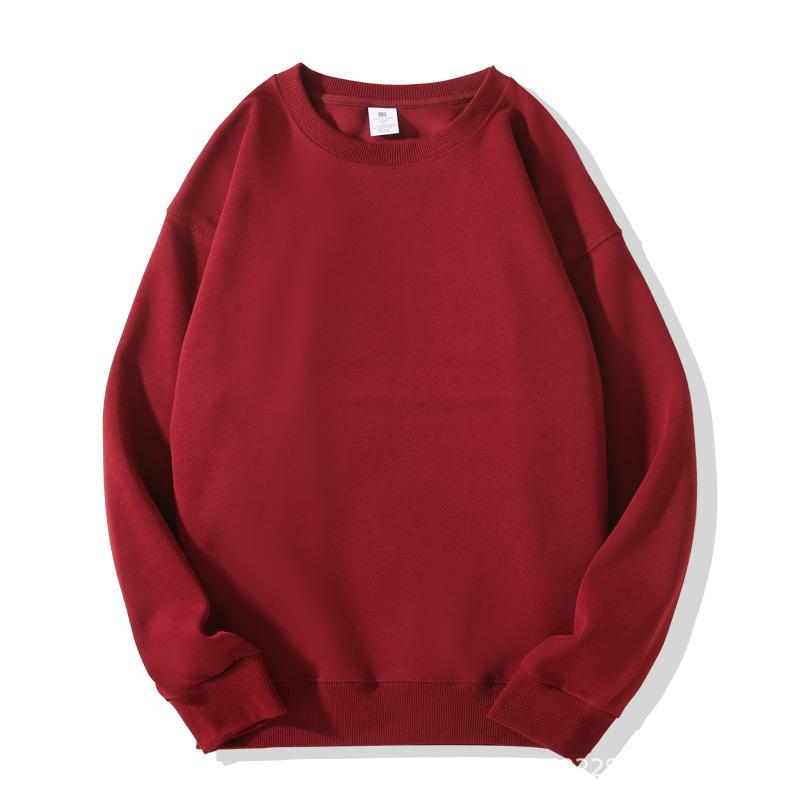 Europe and the United States new autumn and winter crew neck sweater women's top long sleeve white solid color loose girls spring and autumn models 