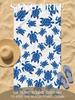 1PC Blue Sea Turtle Print Quick Dry Lightweight Breathable Comfortable Beach Towel for Summer Pool and Outdoor Activities