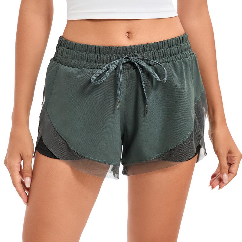 Women's Quick-Dry High-Waisted Running Shorts with Inner Lining