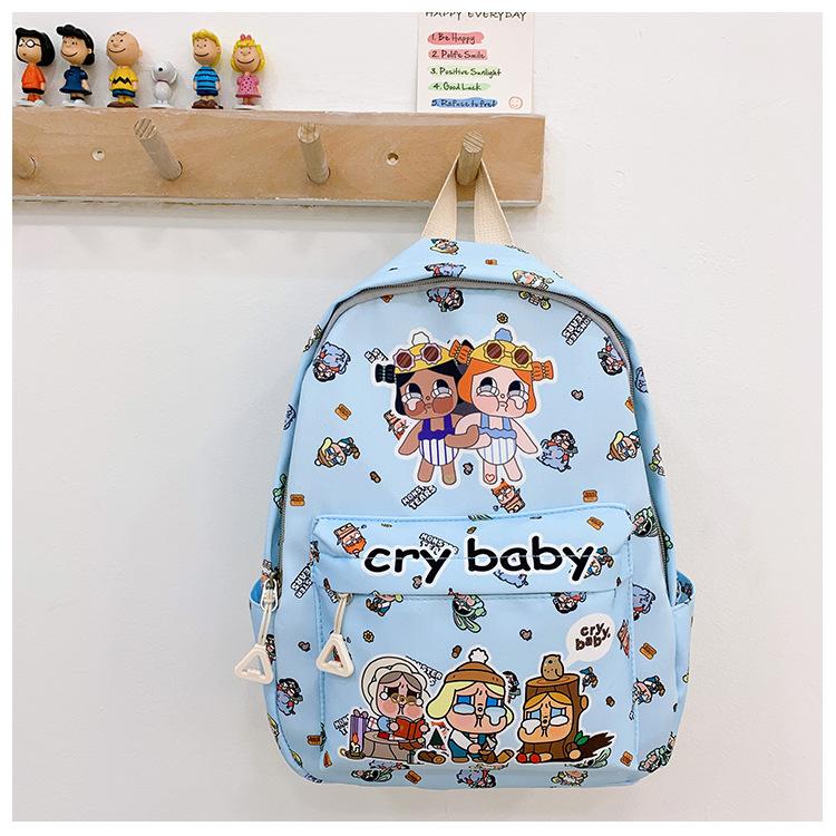 

School bag cute crying doll bag school bag trend printing cute cute girl versatile school bag синій