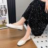 Perlen-Slip-on Weiche Sohle Einzelne Schuhe Mode Runde Spitze Flacher Mund Anti-Rutsch Verschleißfest Niedrige Schuhe