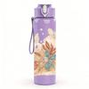 1PC Soft Dried Floral Bouquet 750ml Color Plastic Sports Water Bottle Leakproof Flip Straw Lid For Sports Office Home Use