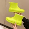 Rain shoes women's fashion outer wear overshoes lightweight waterproof rubber shoes new work non-slip adult short rain boots