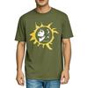 Tee shirt Quickdry Comfort Tshirt Yellow Sunburst With Black Faces Adult Soft Cotton Teeshirt Trendy Unisexs Tshirt Brand