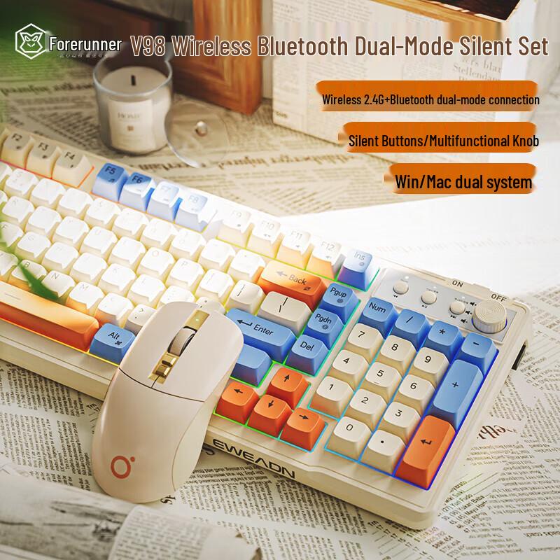 

EWEADN V98 Dual-Mode Wireless Keyboard Mouse Set