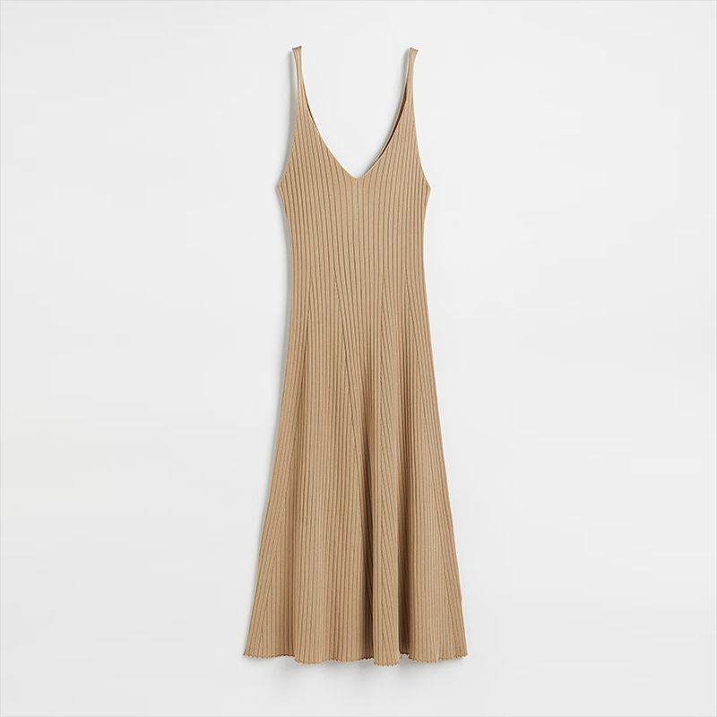 

Sunshine Home Summer New Foreign Trade Spain H Home Qu Zhu Stretch Cami Women clothes Knitted dress Light brown Bust size 60-80