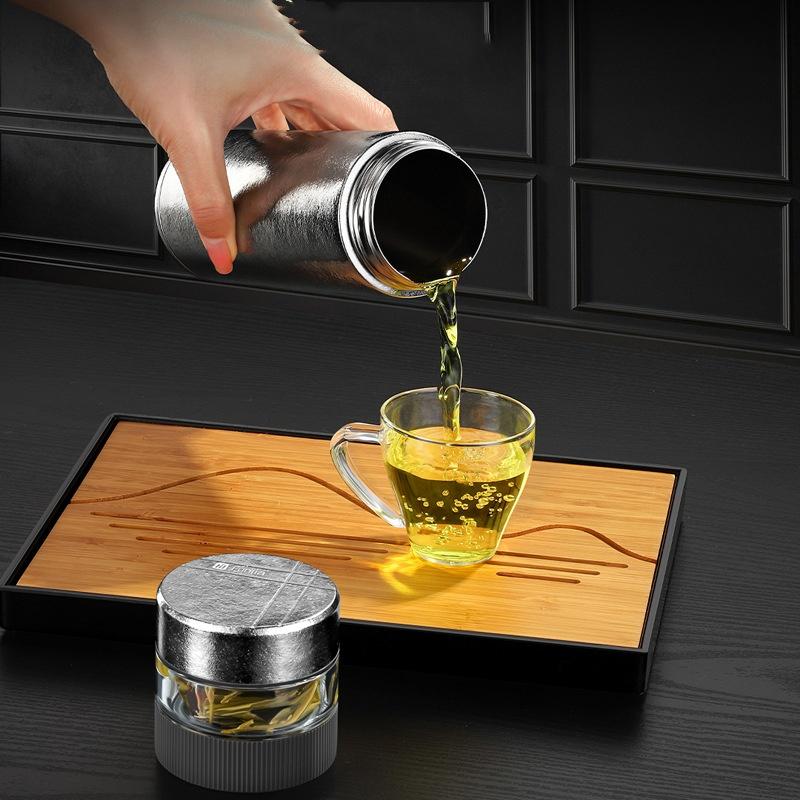 Titanium Thermos For Tea With Separation Tea Infuser Insulated Tea Bottle Titanium Vaccum Water Bottle For Tea Keep Cold And Hot