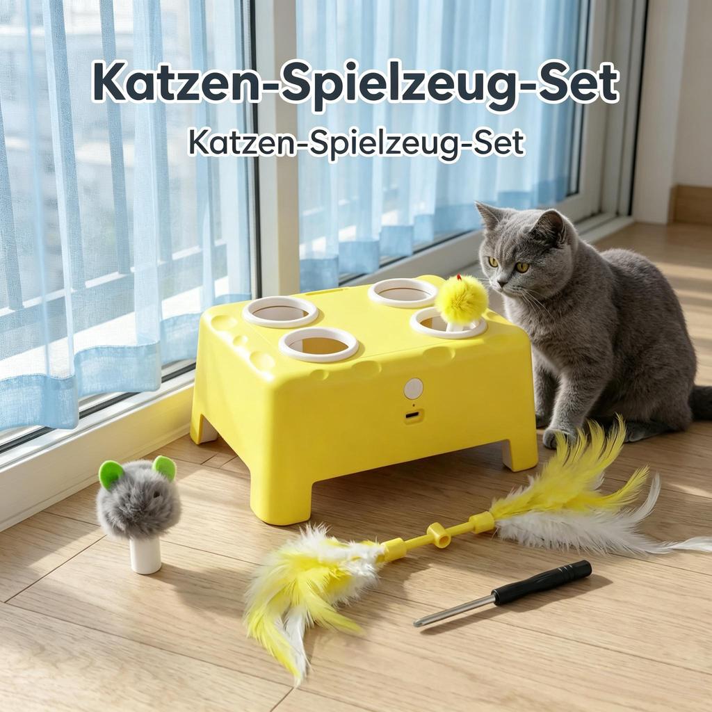 Interactive Toy for Indoor Cats, Rechargeable, 3 Adjustable Modes Calm Intelligent