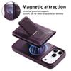CASENEO For iPhone 17 Pro Max Detachable Magnetic Phone Case with Card Holder Kickstand TPU PU Leather PC Phone Cover Compatible with MagSafe