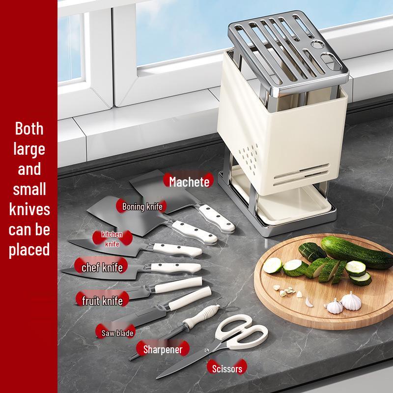 2026 Stainless Steel Multi-functional Kitchen Storage Rack for Knives, Cutting Boards, and Utensils