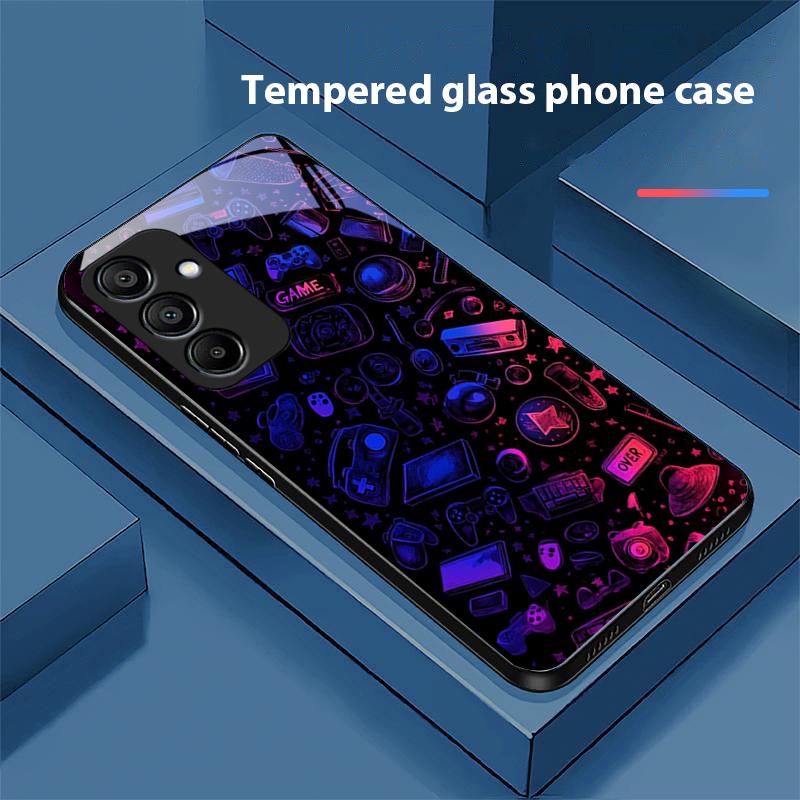 

Чехол для телефона Dream Space Черный Зеленый из закаленного стекла для Samsung Galaxy A15 5G 54 4G 51 50 24 35 90 71 12 51 53 52S 80 22 34 Черный For Samsung A34 5G