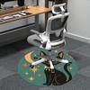 1PC Moon Stars Office Round Area Rug,  Mat Suitable ForOffice, Under Office Chairs Bedroom Living Room Home Decor, Room Deco