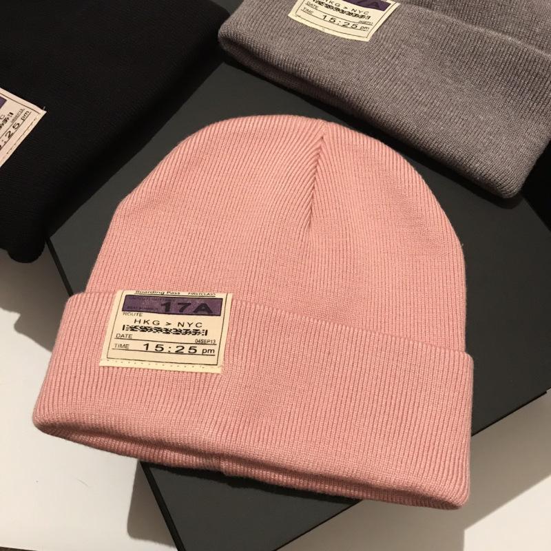 Autumn and Winter Warm Ear Protection Knitted Hat Women's Versatile Candy Color High Density Wool Hat Men's Hat