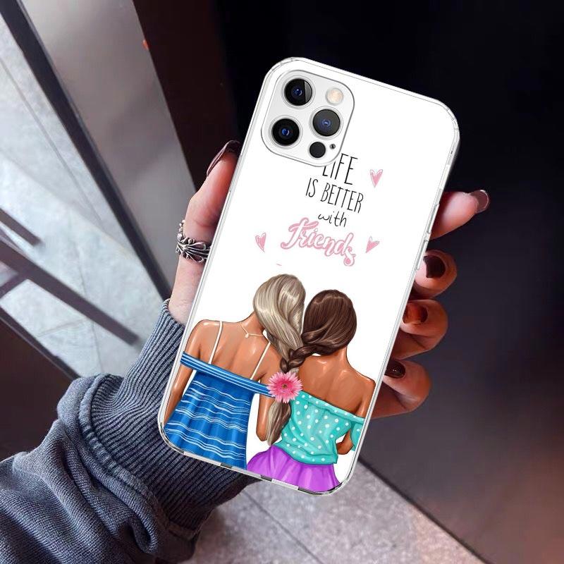 Girls Best Friends Forever BFF Phone Case For iPhone 17 Air 16 15 Pro Max 14 Plus 13 Mini 12 11 Cover 7 8 SE Silicone Shell Prin