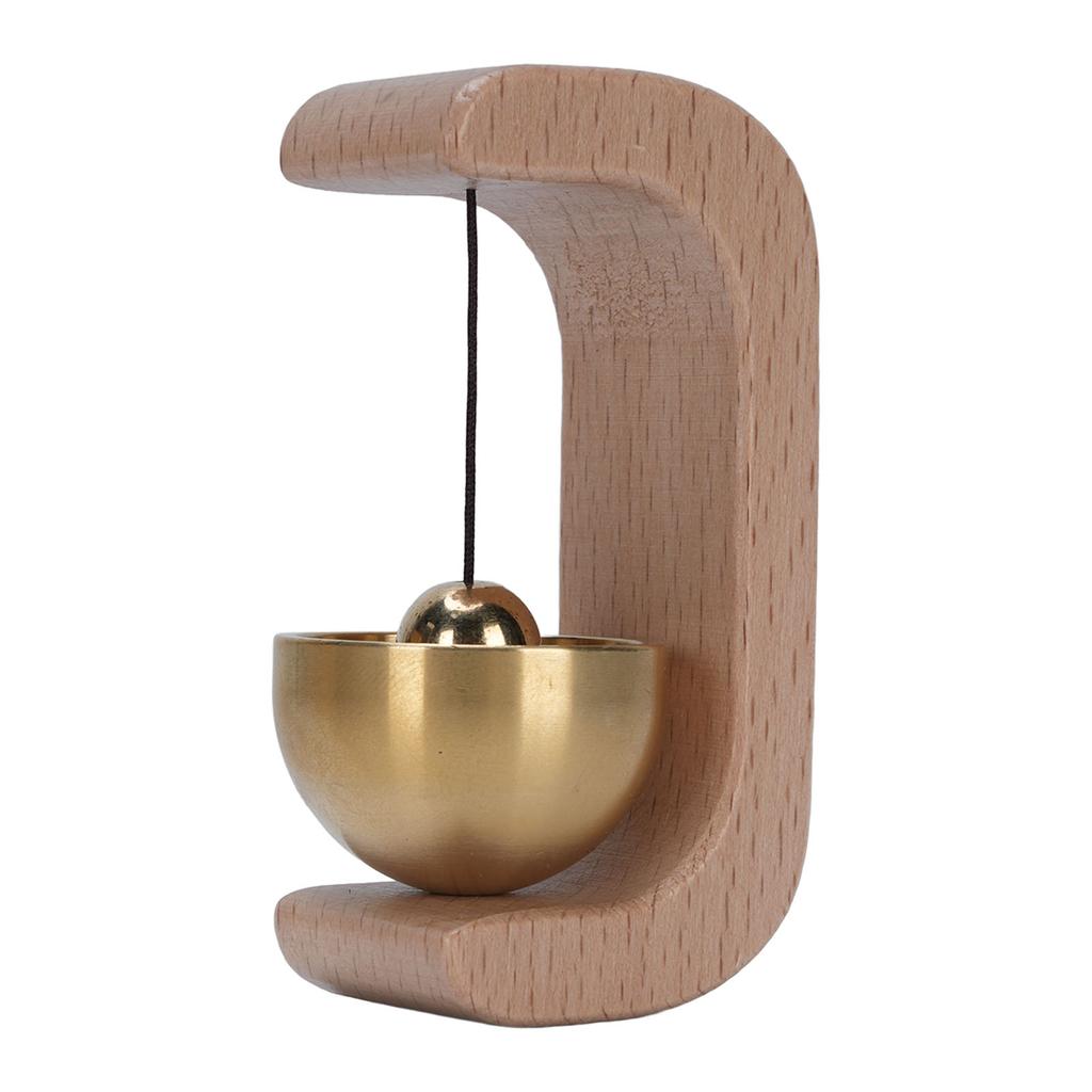 Shopkeepers Bell Wood Brass Hanging Door Bell for Entry Door Restaurant Shop Home Refrigerator Pet