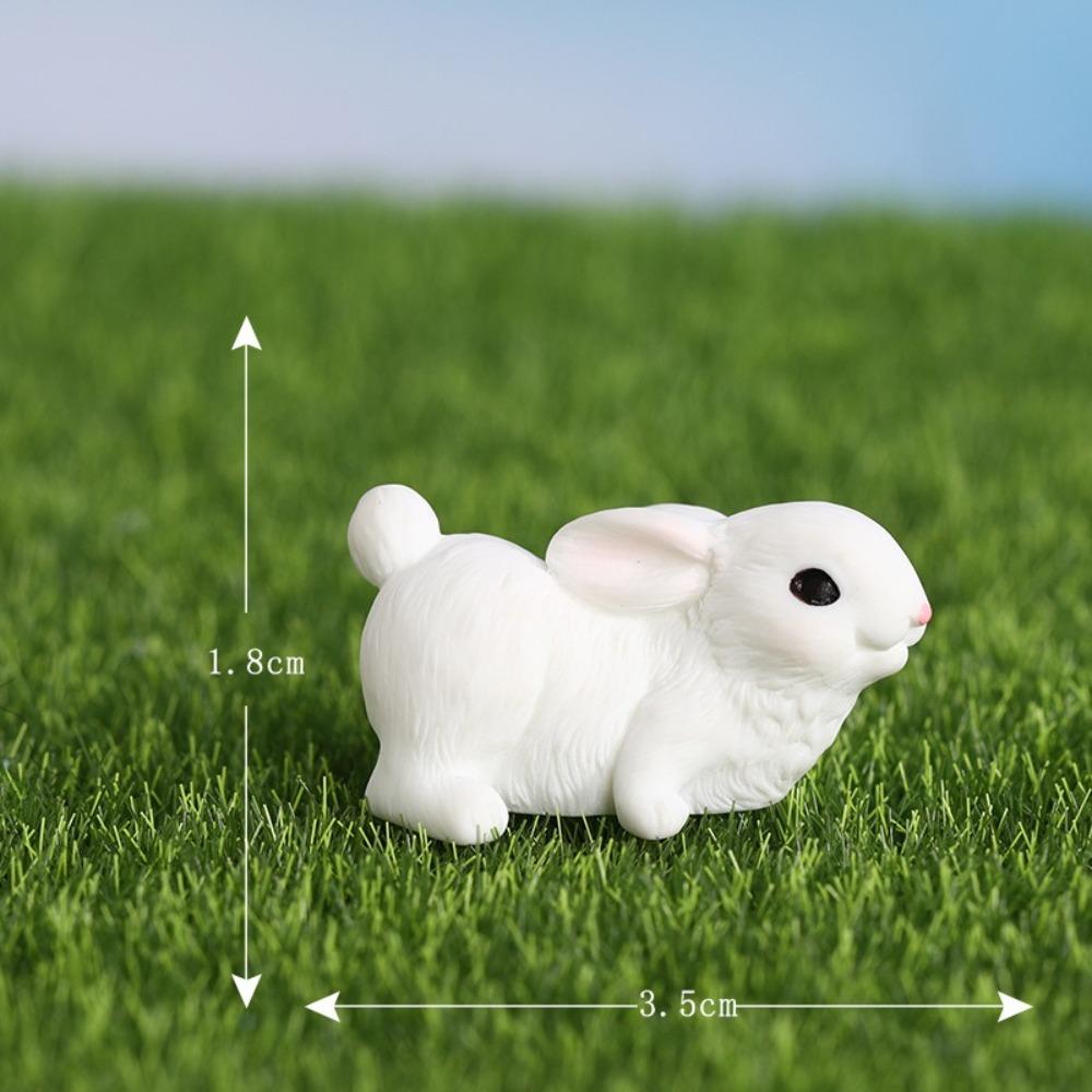 8pcs Mini Miniature Statues Easter Rabbit Desktop Ornaments  Fairy Garden Accessories