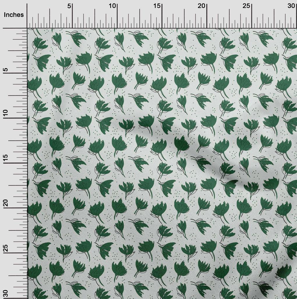 oneOone Cotton Flex Green Fabric Florals Dress Material Fabric Print Fabric By The Yard 40 Inch