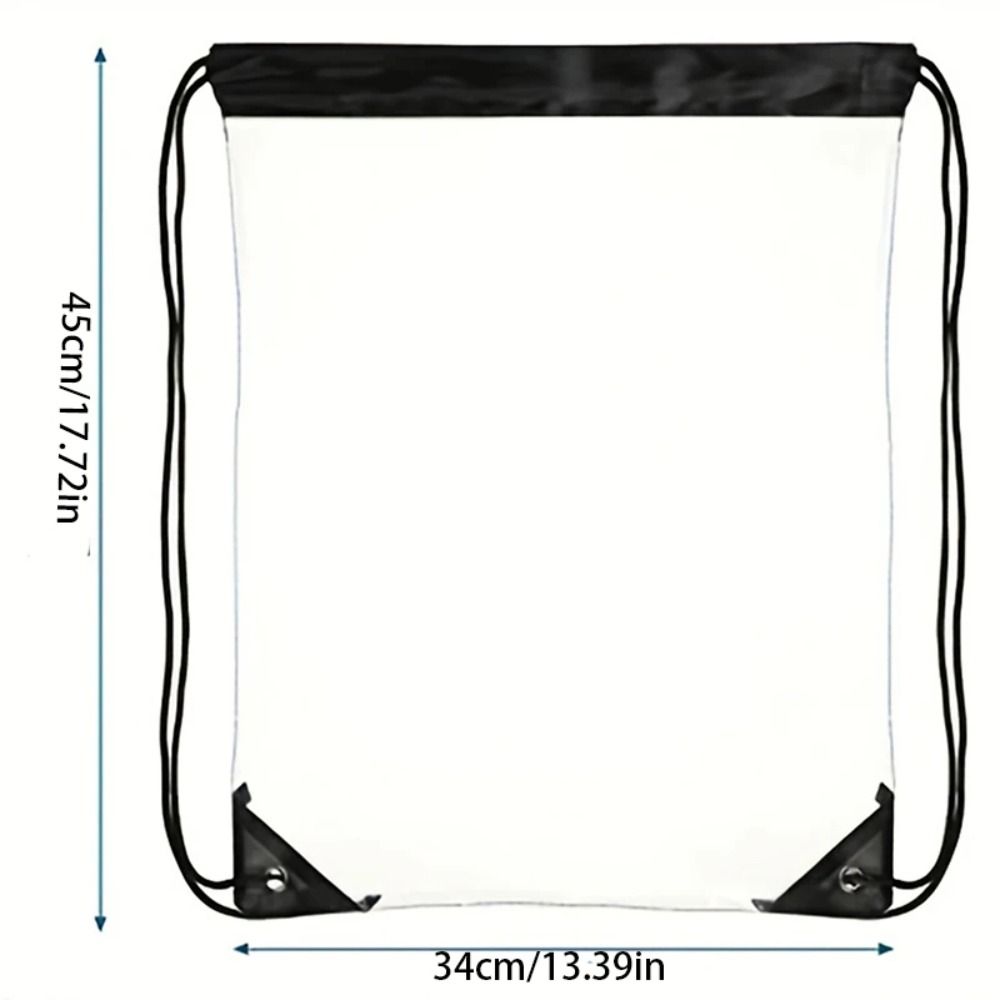 Foldable Drawstring Backpack Large Capacity Jelly Bag Simple PVC Transparent Bag  Mountaineering