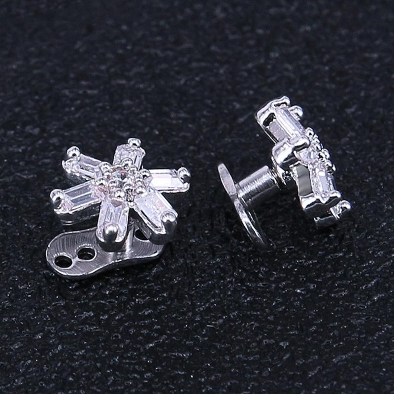 Gioielli per Piercing al Corpo in Acciaio Inossidabile Ancore Dermiche Incastonate di Cristallo Set Accessori di Grado Impiantabile Microdermal