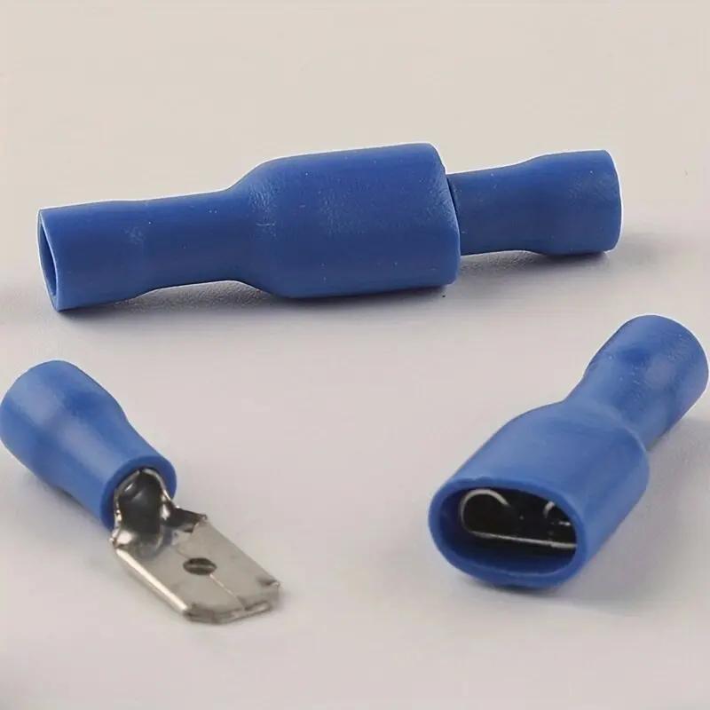 100 Pcs/50 Pairs Female/Male Spade Connectors 16-14 AWG Spade Quick Disconnect Connectors Insulated Spade Wire Crimp Terminal