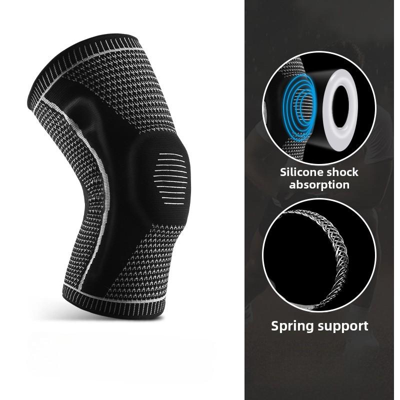 Single Knee Pads!Outdoor Sports Pressurized Silicone Breathable Knee Pads Mountaineering Running Basketball Cycling Knitting Knee Pads
