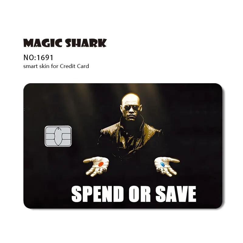 100% New Arrival Conch Money Bow Anime Speend or Save Meme Credit Card Film Debit Card Sticker Skin