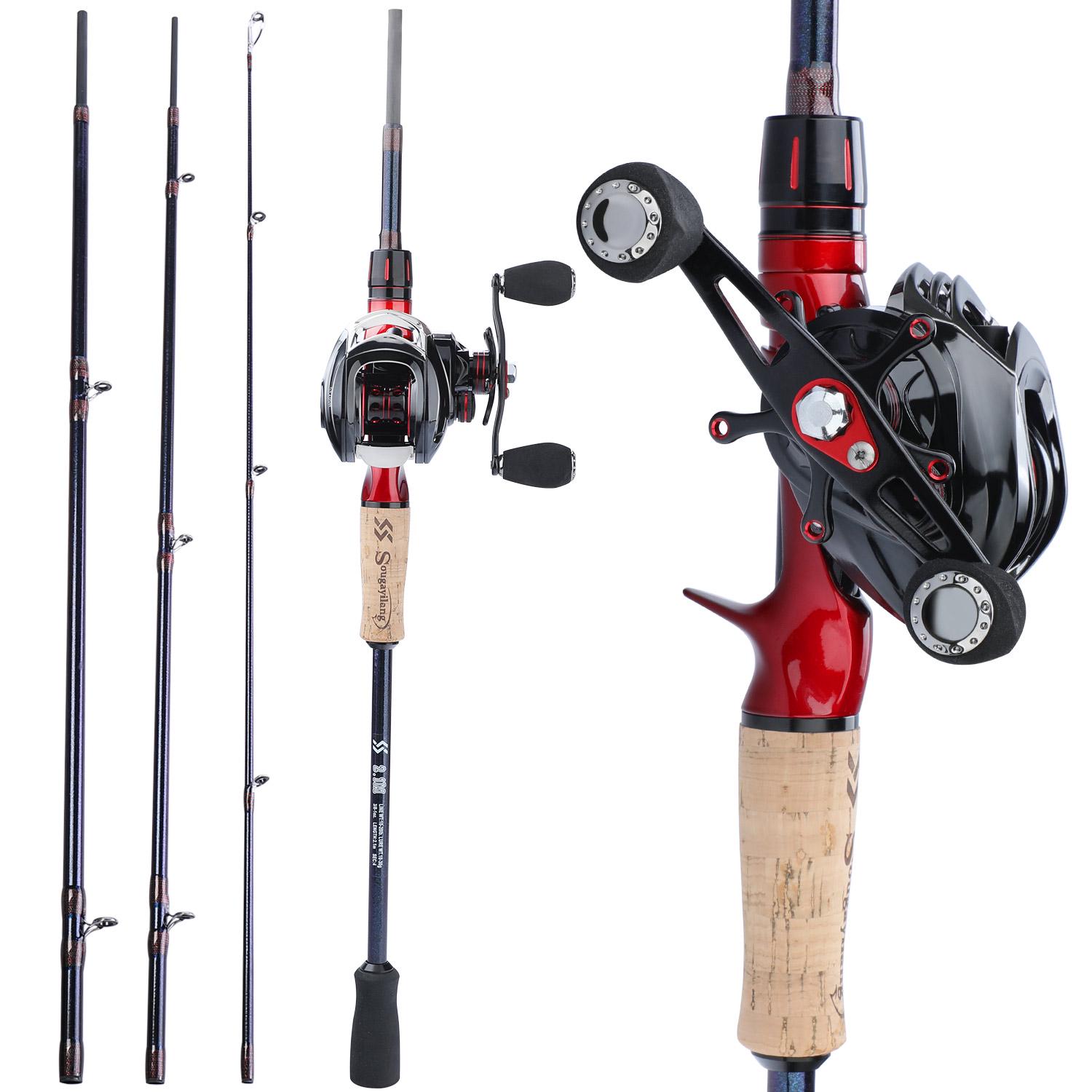 

Комбинированная катушка для удочки 1,8 м/2,1 м с двойным тормозом 11 + 1BB, магнитный тормоз, набор для спорта на открытом воздухе, путешествий и рыбалки 1.8m&Left handle